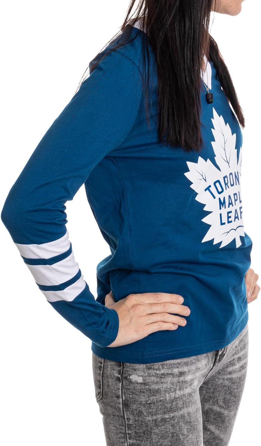 Calhoun NHL Women's V-Neck Varsity Long Sleeve Shirt