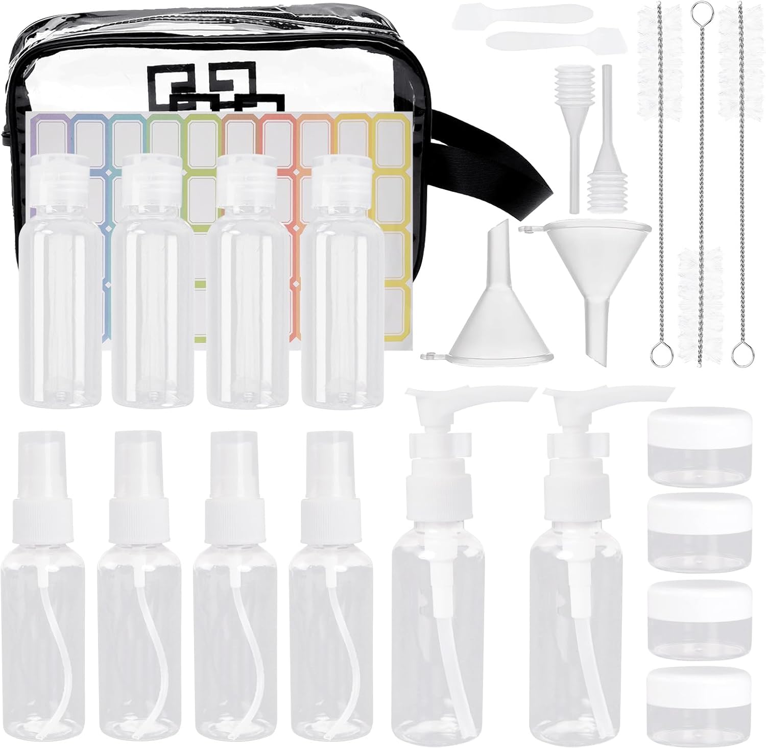 Flacon Voyage Avion Trousse 50ml, 14 Pièces Kit Voyage Produit Toilette Trousse de Toilette pour Cosmetique Shampoo Flacon Voyage Avion Trousse 50ml, 14 Pièces Kit Voyage Produit Toilette Trousse de Toilette pour Cosmetique Shampoo