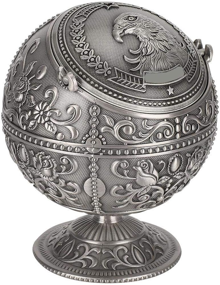 Amazon.co.jp: 卓上灰皿 レトロ灰皿 アンティーク灰皿 蓋つき灰皿