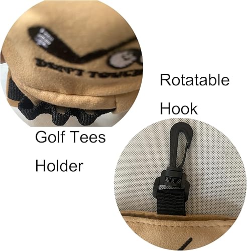 Miniatura 6 de Endysis Golf Ball Funny Bag, Golf Ball Storage Pouch, Funny Print Golf Accessories Bag with Golf Tee Holder, Keychain, 6 Balls Capacity, Gift for