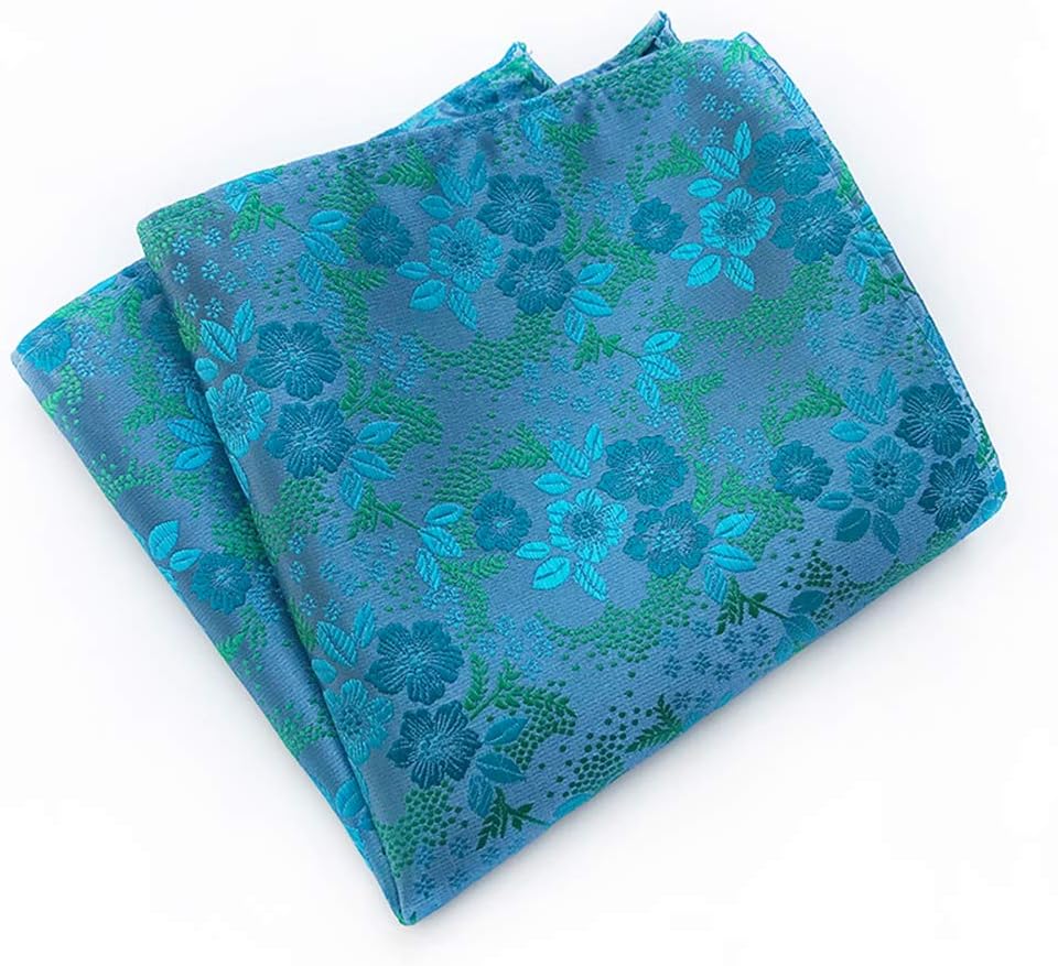 Mens Cravat Tie Set Luxury Floral Pattern Wedding Necktie with Pocket Square Set - Image 3