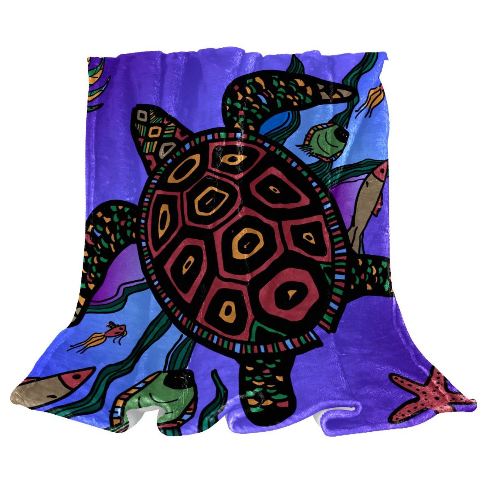 Couverture polaire tortue contre le froid au canapé et lit