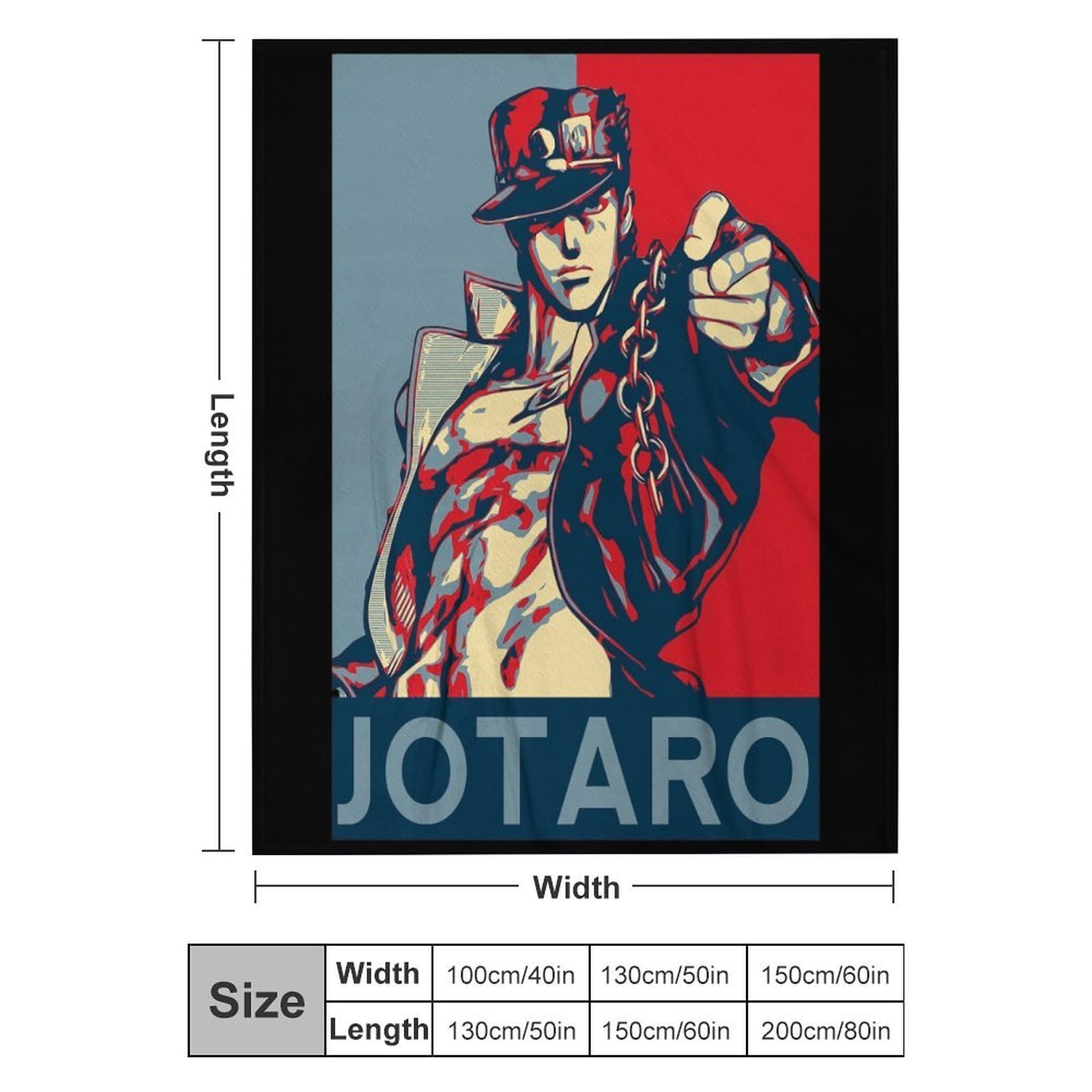 Amazon｜ブランケット ジョジョの奇妙な冒険 空条承太郎 毛布 膝掛け