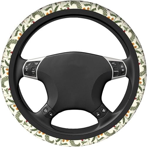 Miniatura 2 de UESEU Funda para volante para mujeres y hombres, camuflaje verde, protector de volante de neopreno, ajuste universal para la mayoría de los