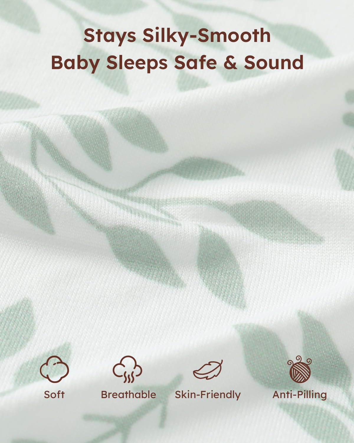 2-Pack Baby Crib Sheets 52x28 (Green+Leaf) M33530