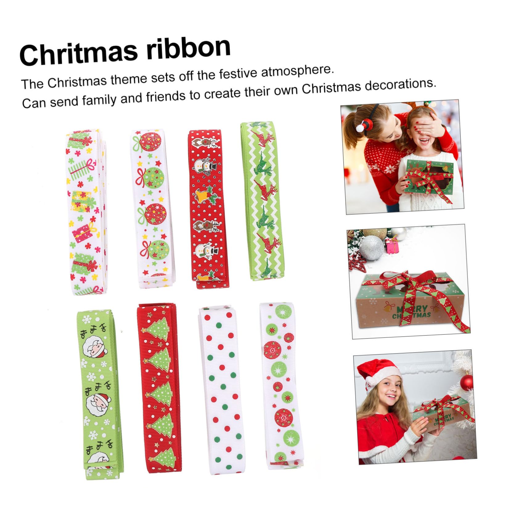 Angoily 36 Stck. Teiliges Geschenkband Weihnachtsband mit Goldprägung Bedruckte Schleifenbänder für Geschenkverpackung Hochzeit Party und Weihnachtsdekoration