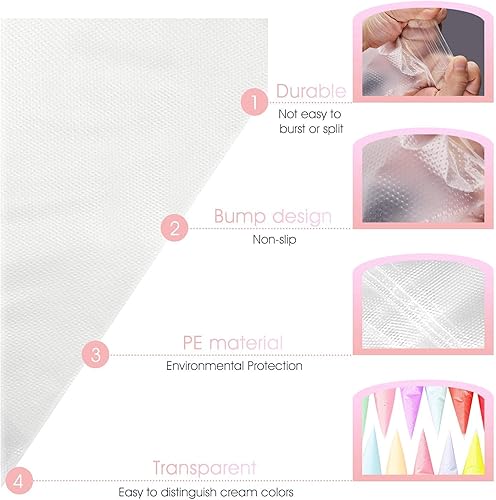 Miniatura 4 de PhantomSky 100 bolsas de tubería de 22.0in para decorar tartas y repostería, herramientas de cocina, decoración en un juego de bolsas de decoración
