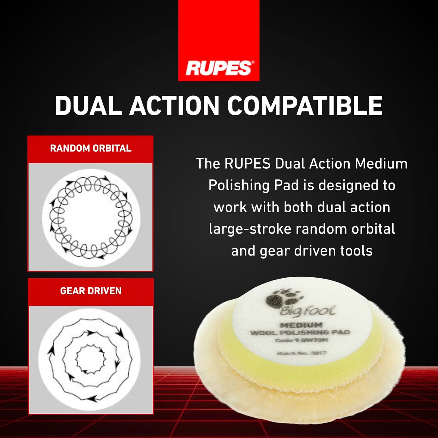 RUPES 70mm Pack of 4 Yellow Medium Wool Polishing Pads | Ideal for Moderate Paint Correction & Gloss Enhancement | Improves Cutting and Finishing Performance