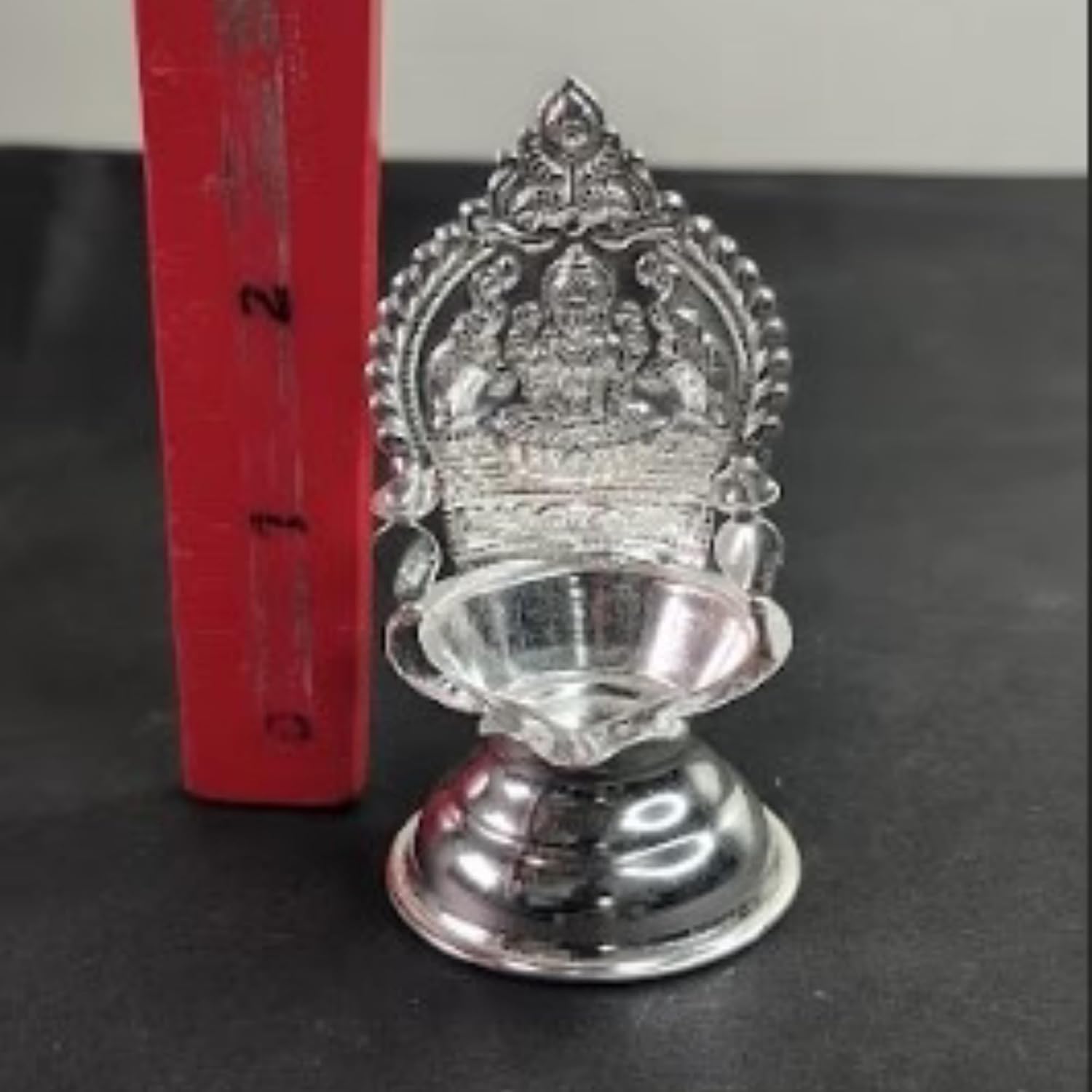 Pure Silver Kamakshi Diya 20g, Laksahmi Oil Lamp, kamakshi vilakku, Goddess Lamp for Pooja, Silver Kamakshi Deepam, laxmi Diya, Hindu Puja Religious Home Decor.