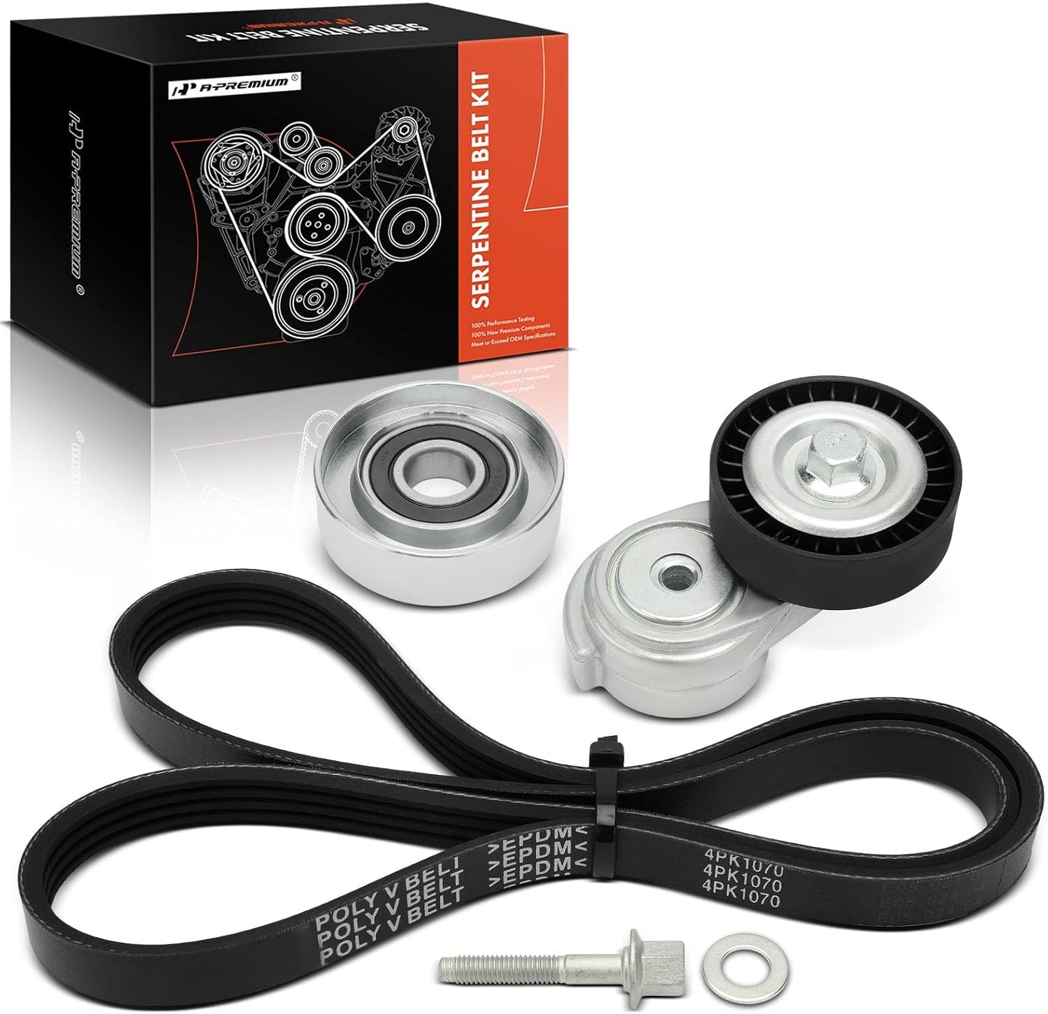 A-Premium Engine Serpentine Belt Drive Kit Compatible with Chevrolet Cars - Corvette 1997-2004 - 5.7L