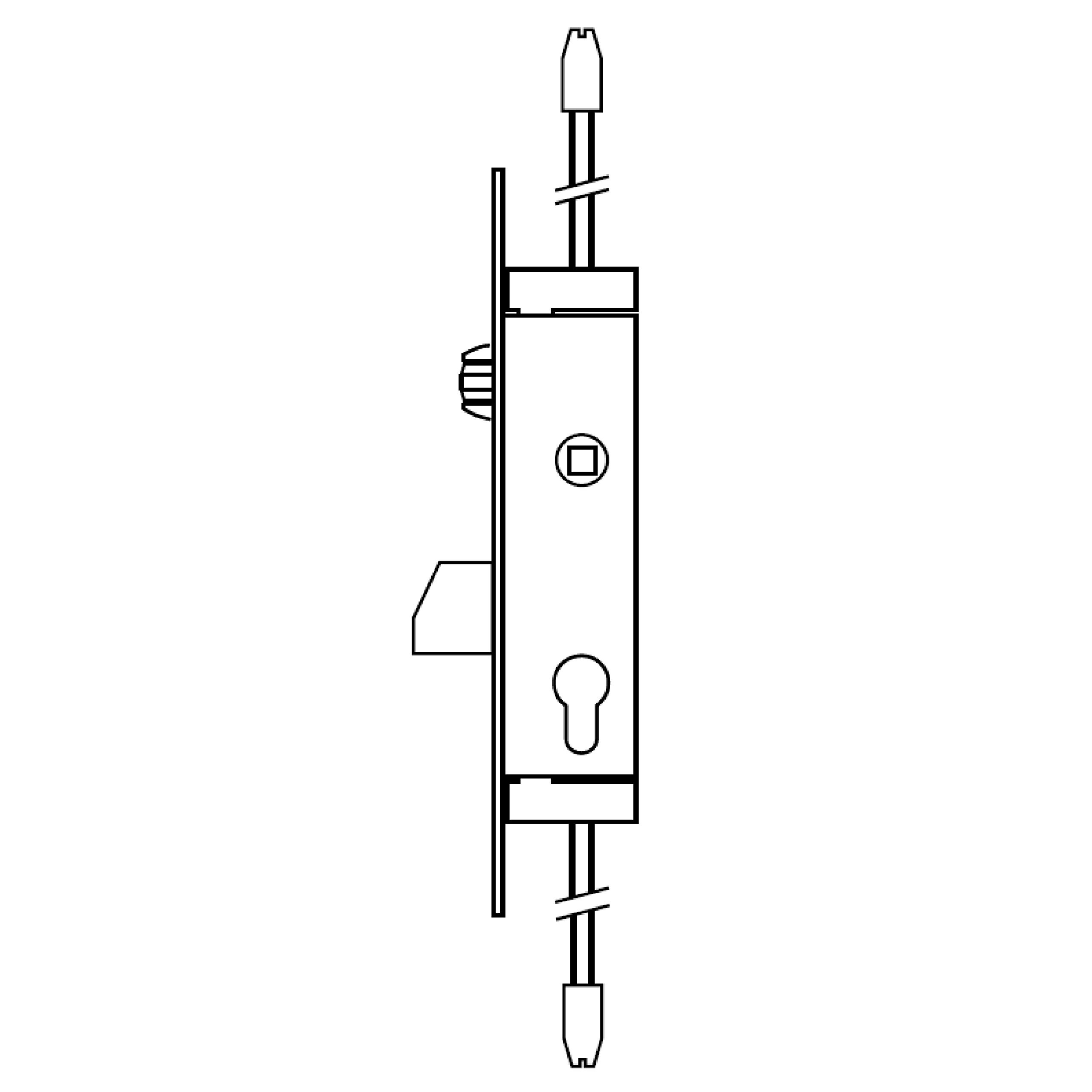 Tesa Assa Abloy 2236303AI Cerradura Multipunto De Palanca Basculante Para Perfiles metálicos Inoxidable Entrada 30 mm 2236