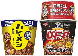 完全饭 日清食品 咖喱饭 欧式咖喱饭 6餐 U.F.O. 浓浓浓的屋台风 炒面 6餐 共12餐 蛋白质 PFC 平衡 膳食纤维