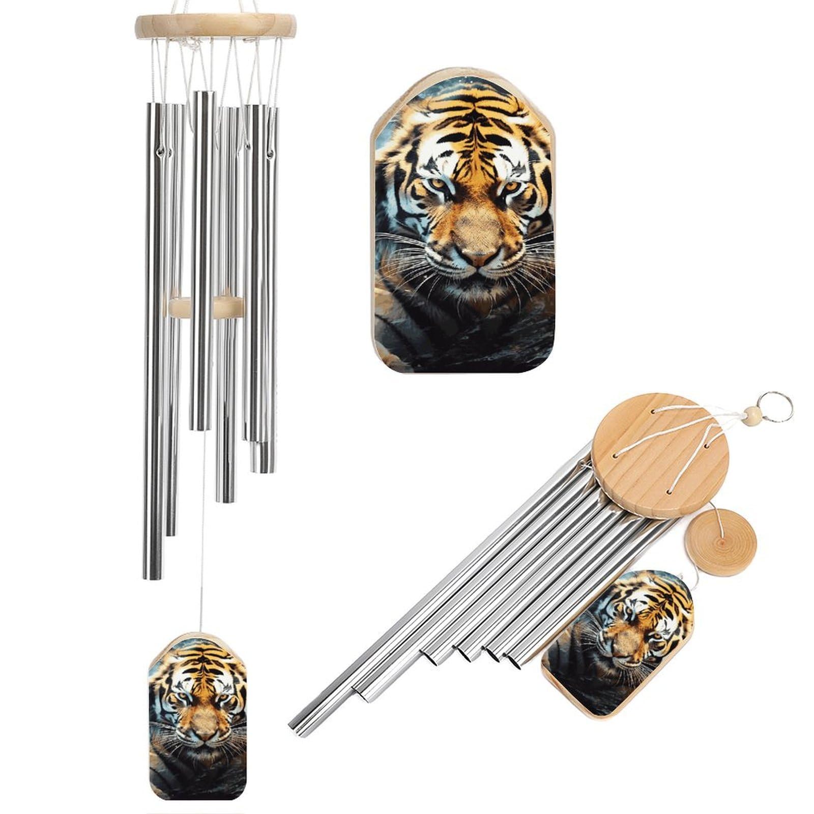 Carillon commémoratif tigre, cadeau de jardinage en aluminium pour souvenir de terrasse