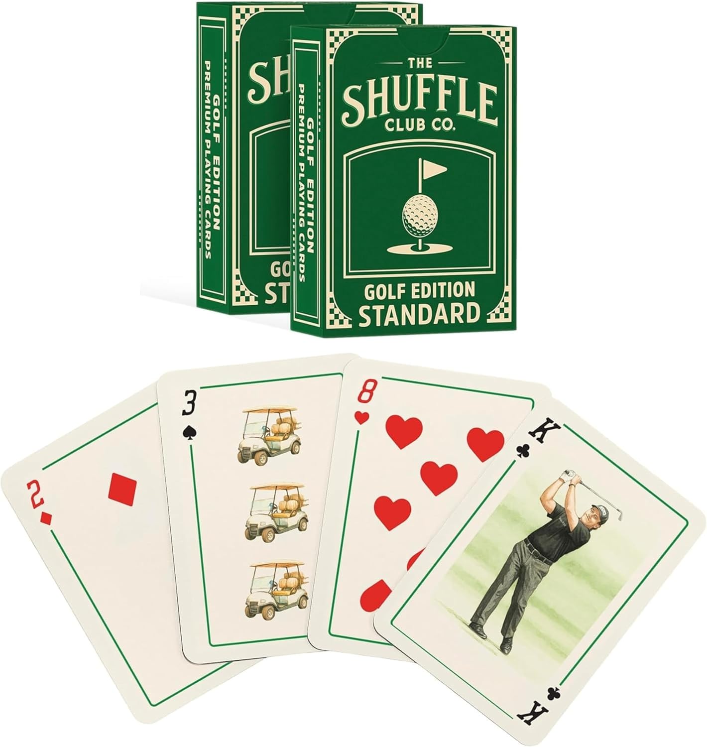 Golf Playing Cards – Hand-Illustrated Vintage Golf Deck | Golf-Themed Poker & Blackjack Cards | Premium Gift for Golfers, Card Players & Collectors – Made in the USA(Pack of 12)