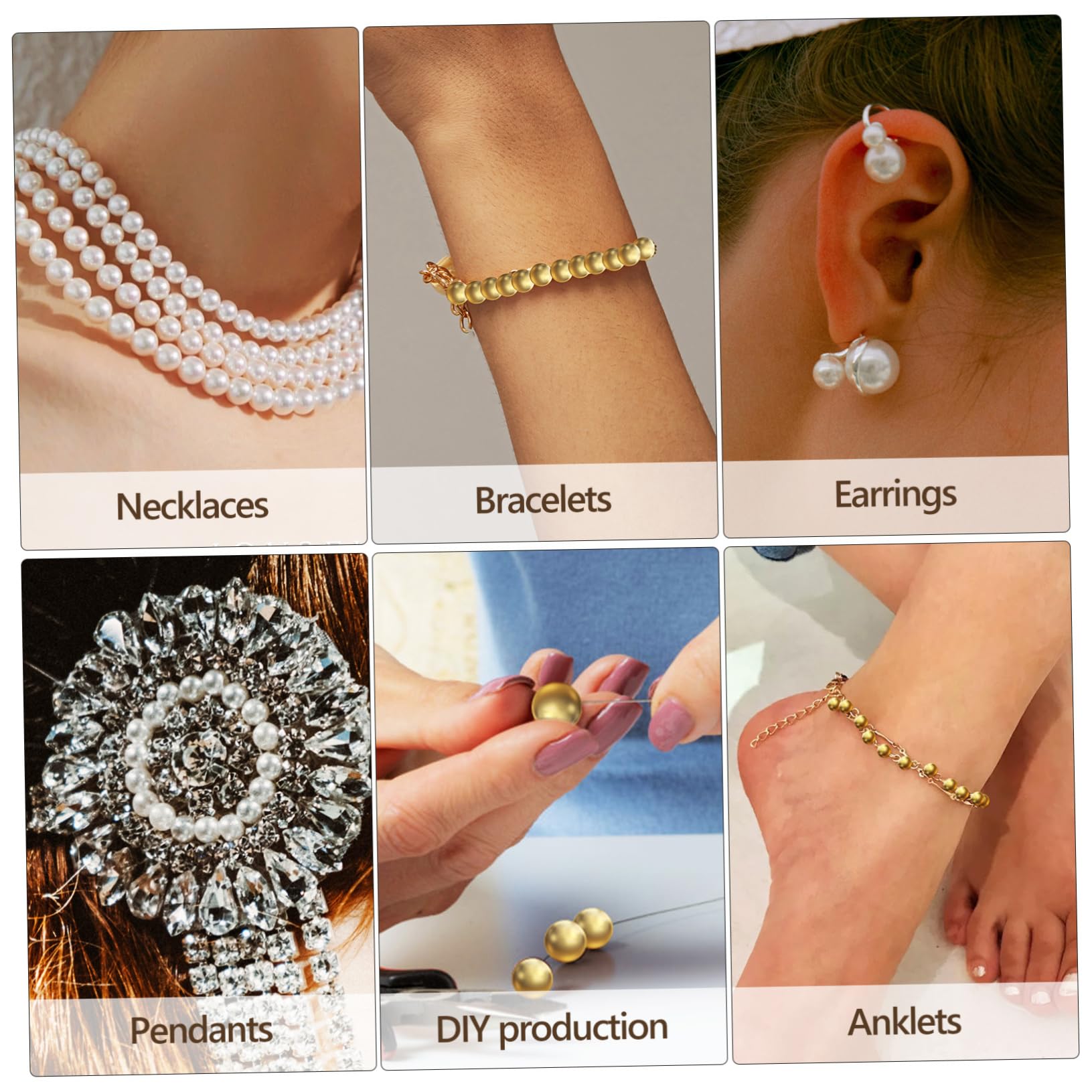 HOMSFOU 2 Set Perline E Per Creazione Gioielli Fai Da Te Distanziatori Per Bracciali E Collane Vari E Accessori Versatili E Alla Moda Per Progetti Creativi 900 Pezzi*2