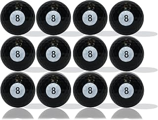 Eight Ball Golf Balls 12 Pack by GBM Golf: Combine Billiards and Golf Fun in Style!