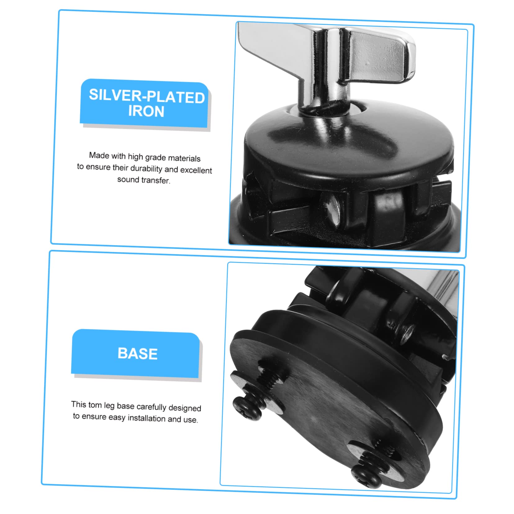 UPKOCH Support de Montage pour Tom en Fer Argenté Réglage Facile et Transfert Sonore, Accessoire pour Batterie Noir Compatible Kit de Percussion