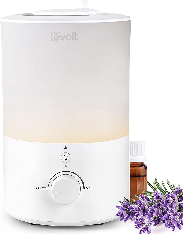 Humidificadores Top Fill 3L para Dormitorio con Luz Nocturna, Niebla Fresca | Difusor de Aceite Esencial para Cuarto de Bebé y Plantas, Boquilla 360°, Silencioso, Humidificación Rápida para Hogar Habitación Grande, Blanco