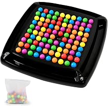 Intellectual Chessboard - Dual Duel, Intellectual Chess Board, Rainbow Ball Elimination Game, Rainbow Bead Matching Game Interactive Tabletop Strategy Puzzle Games for Kids & Adults 120PCS