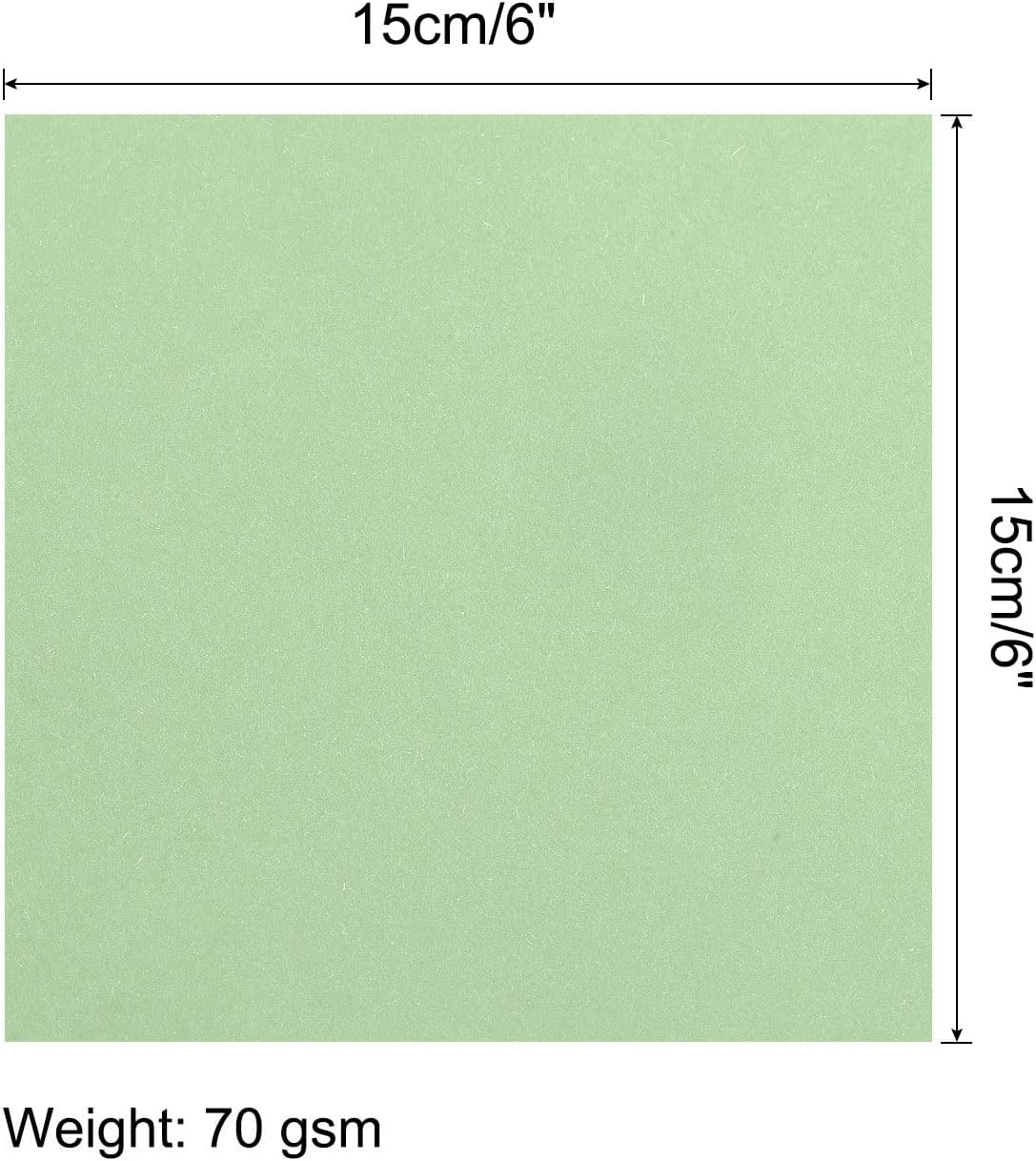 MECCANIXITY 25 Sheets Origami Paper Double Sided Light Green 6x6 Inch Square Sheet for Art Craft Project, Beginners, Gifts Decor image 2