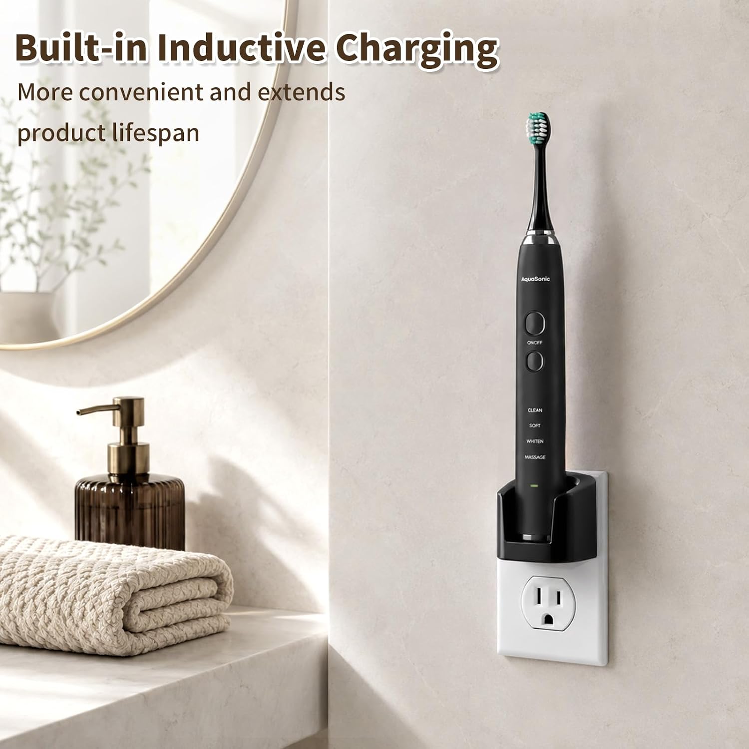 2 Pack Toothbrush Wall Charger Compatible for AquaSoni Black Vibe Series