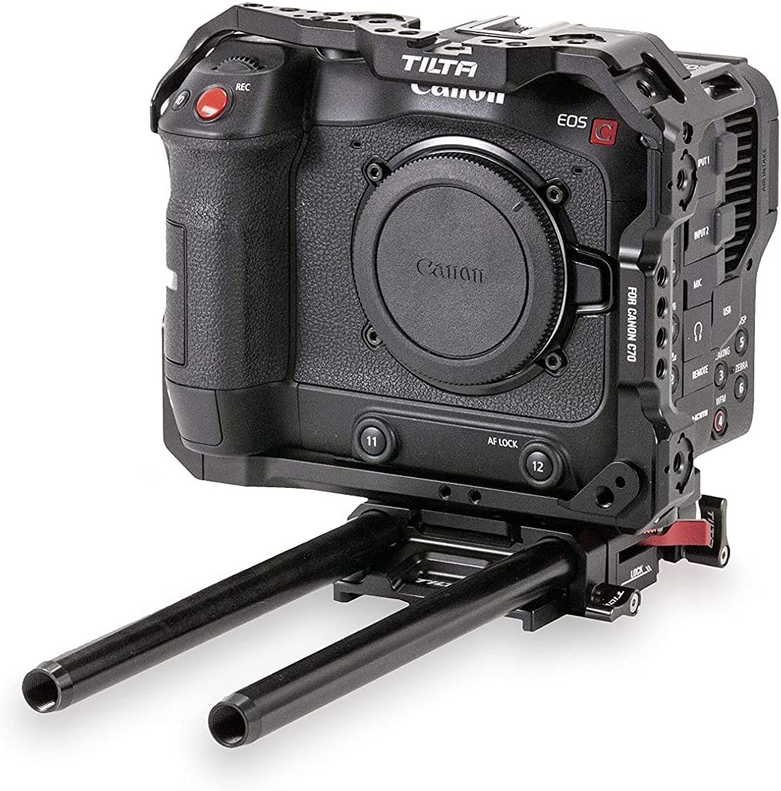 Tiltaing Lightweight Kit Compatible with Canon C70 – Black | ARCA Compatible, Help Shoot Vertically, Bottom Plate Allows for Quick Mounting on DJI RS 2