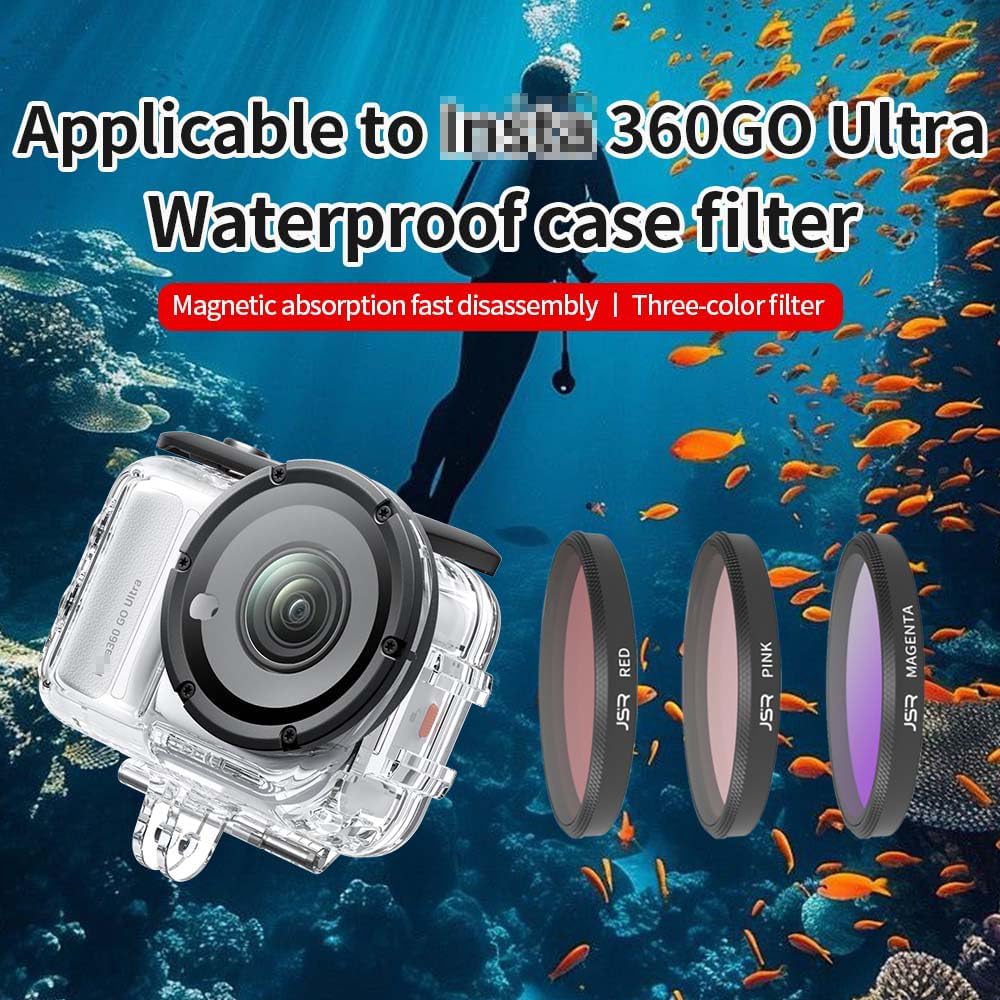 Waterproof Case Filter Compatible with Insta360 GO Ultra - Diving Shooting Filter Accessory for Action Cameras (Eight Set)