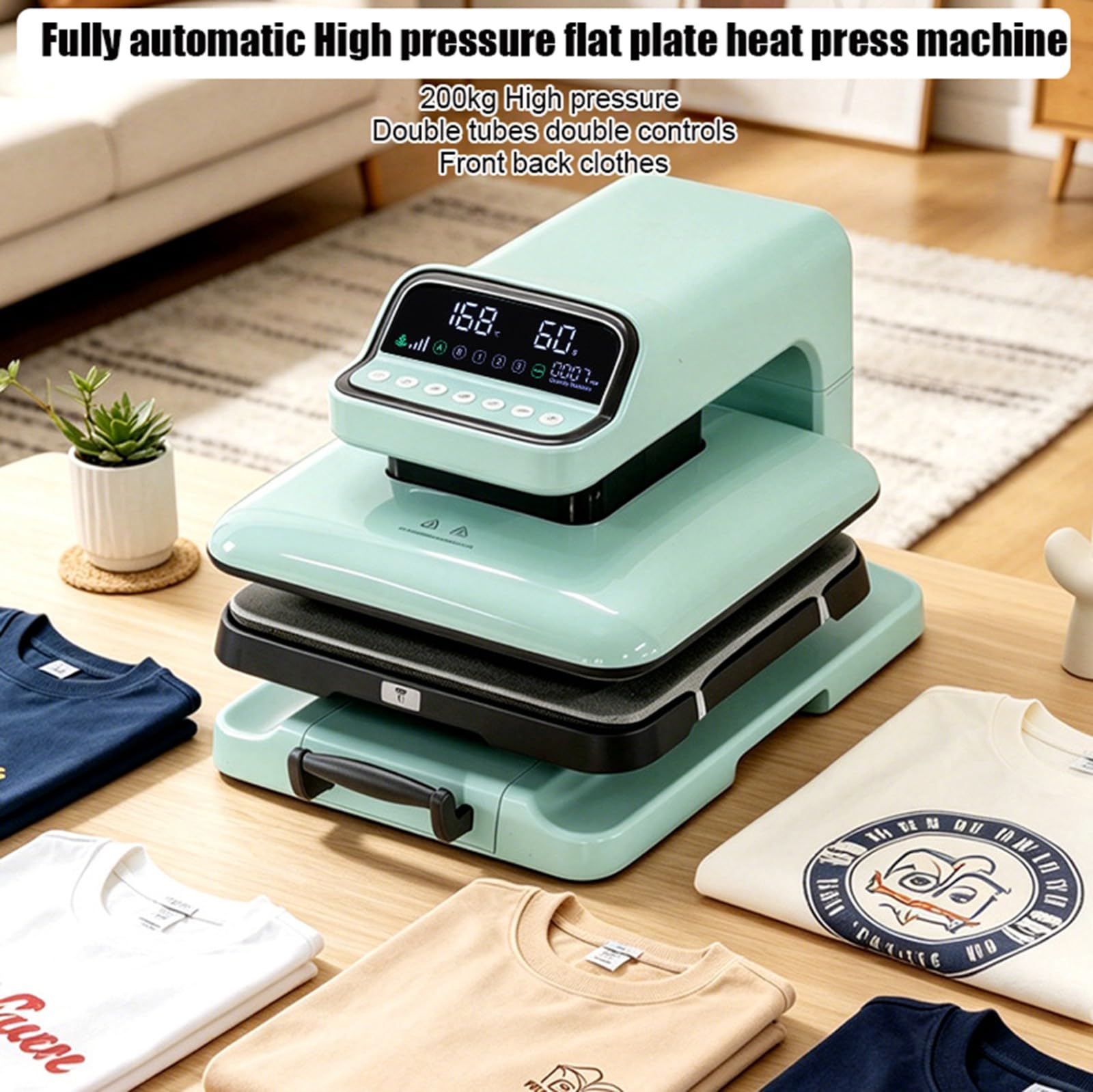 Prensa Térmica Automática Transferencia para Personalizar Camisetas Sudaderas Mantas Toallas Otros Textiles Máquina Sublimación Prensa Térmica Impresora DTF Sublimación Presión Ajustable A,38 * 38cm