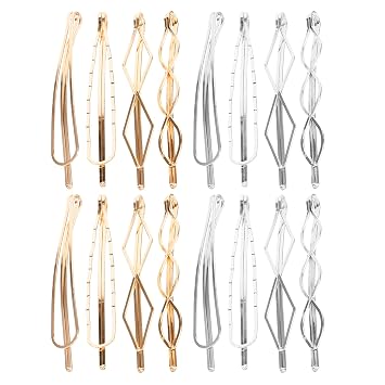 KALLORY Metal Hair Clip Set 16Pcs Geometric Bobby Pins for Women Girls Hair Accessories Wedding Party Styling