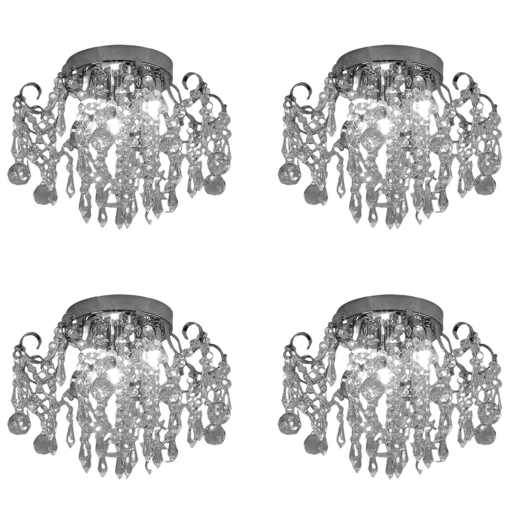 Hndhbfgrt 4X Pendant Lamp European Style Crystal Ceiling Small Chandelier Modern Minimalist Porch Aisle Corridor Restaurant Light