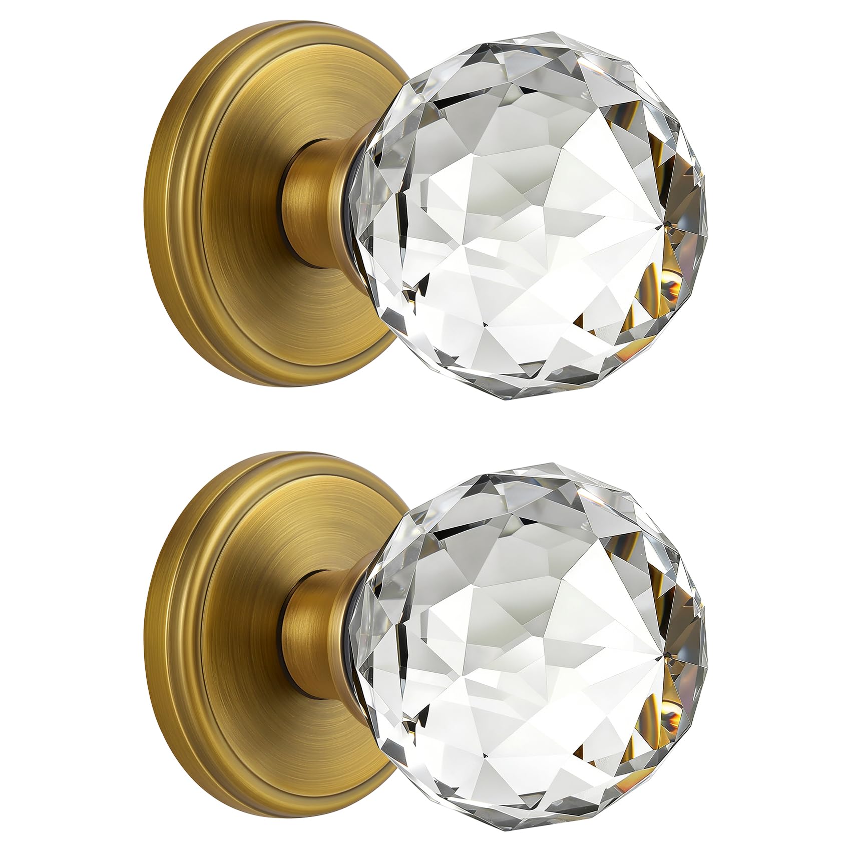 Crystal Chrome Door Knobs - Privacy & Lock -17