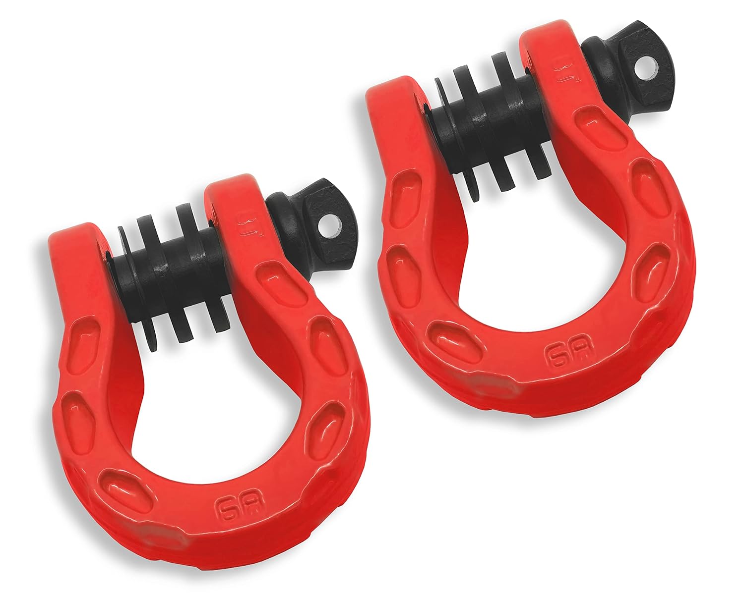 GearAmerica Mega Duty D Ring Shackles Red (2PK) 68000 lbs (34 Ton