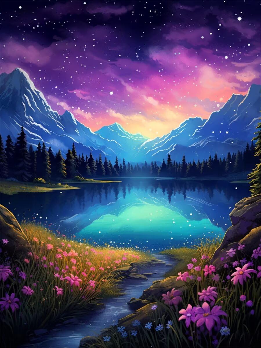 Broderie diamant kit complet 70x90 avec canevas de diamant painting paysage