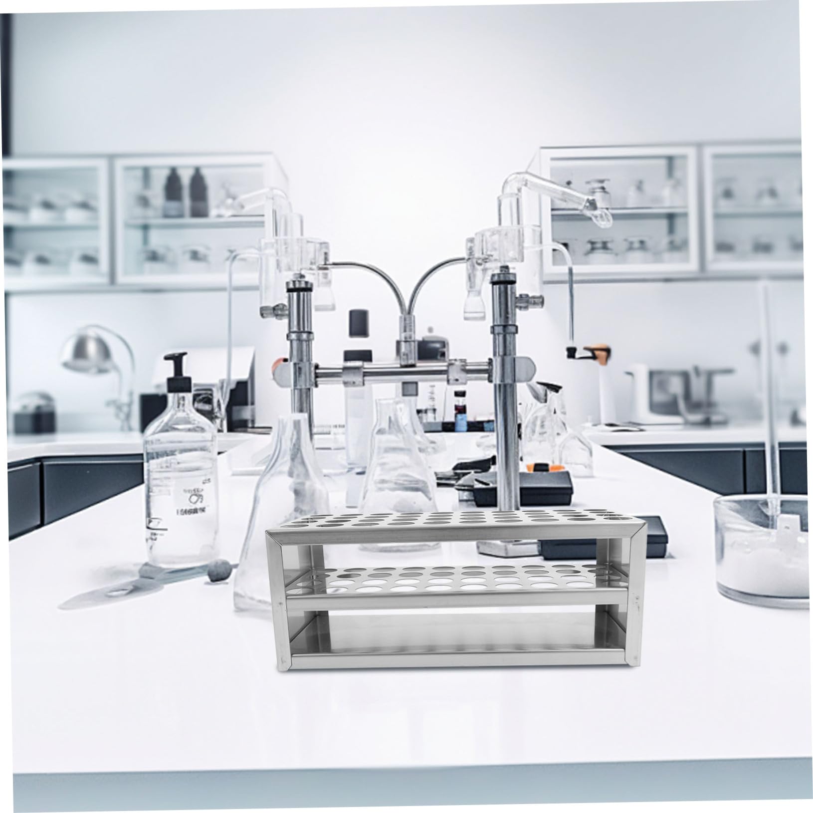 Mobestech 5stücke Laboratory Test Tube Rack Edelstahl Ständer Für Ømm Reagenzgläser Stabiler Für Präzise Experimente Kompakt Und Transportabel Professionell Und Praktisch