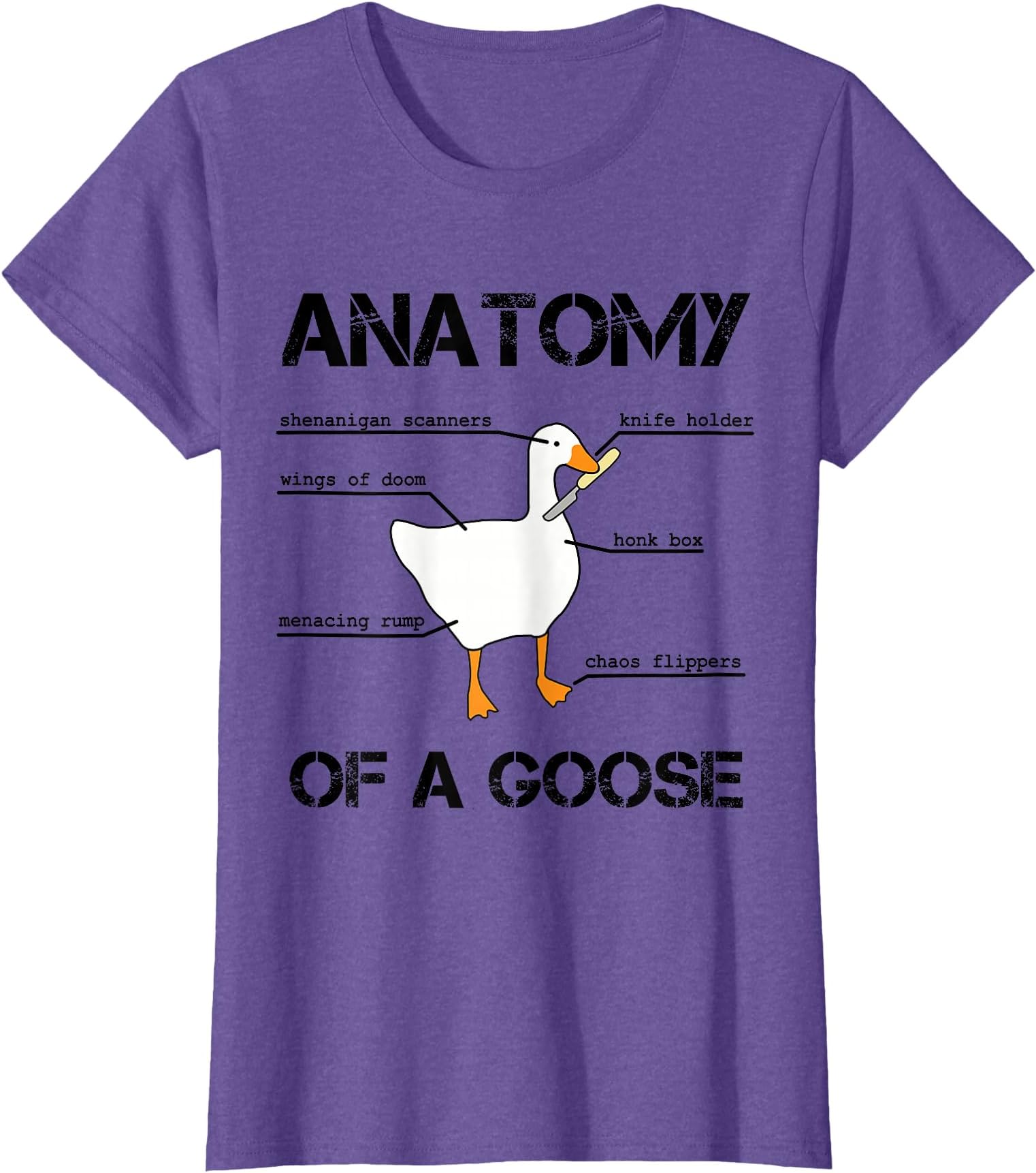 Anatomy of A Goose - Funny Duck Graphic Memes T-Shirt