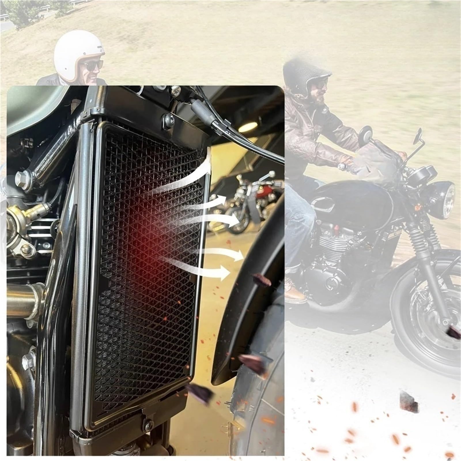 Osłona ochronna osłony chłodnicy Pasuje Do Street Twin Speed ​​Thruxton RS Bonneville T100 T120 Chłodnicy