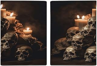 Skull And Candle Passport Holder PU for Women Men, Card Sleeves for Travel Essentials, Travel Wallet for ID, Credit, Insurance, Social Security.