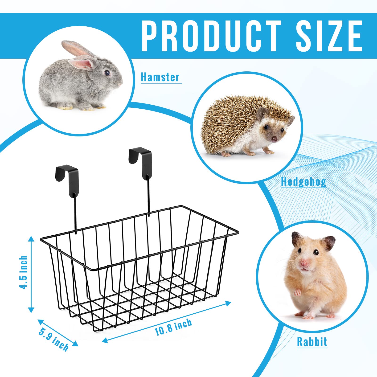 Rabbit Hay Holder 4-Pack Metal Rabbit Hay Feeders - Heavy Duty Cage ...