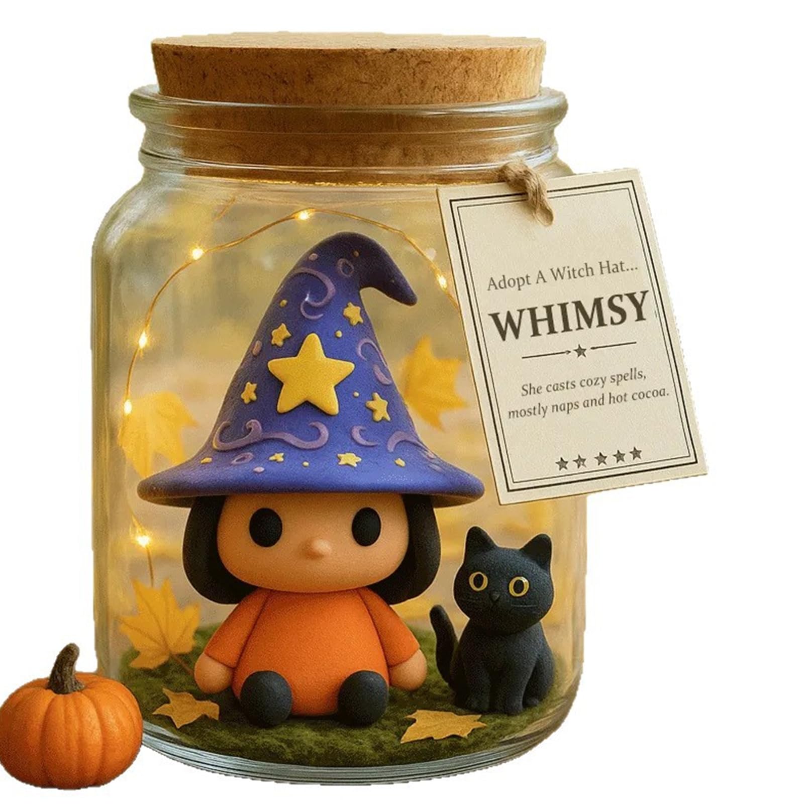 carotoe Halloween Themed Witch Hat Resin Jar Handcrafted Decoration Piece with Functional Storage Capacity for Event Halloween Witch Hat Container