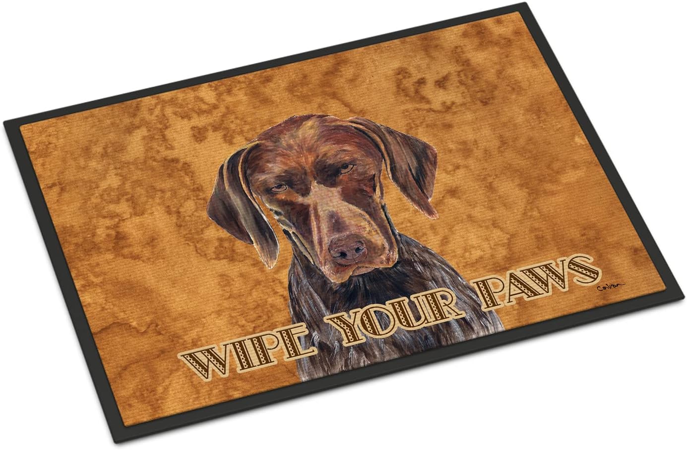 Caroline's Treasures SC9117MAT German Shorthaired Pointer Wipe Your Paws Doormat 18x27 Front Door Mat Indoor Outdoor Rugs for Entryway, Non Slip Washable Low Pile, 18H X 27W