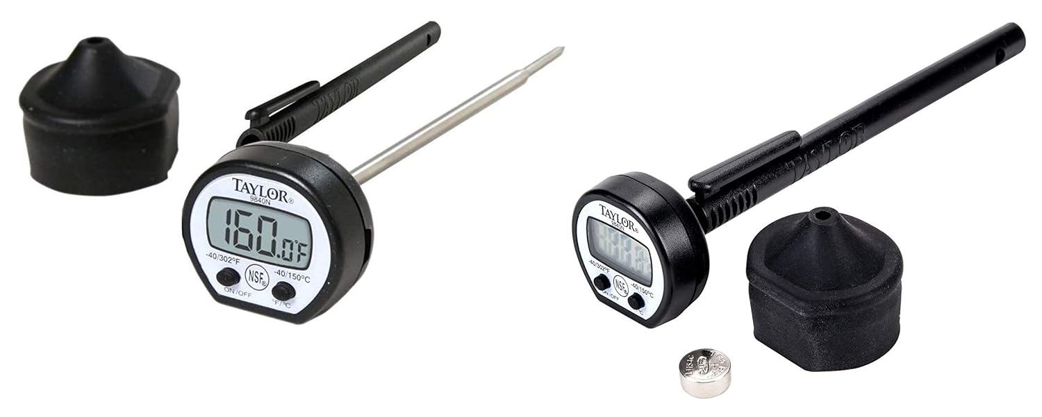 Taylor Precision 9840RB Instant Read Pocket Thermometer, NSF (-40° to 302°F Temperature Range), 2 Pack