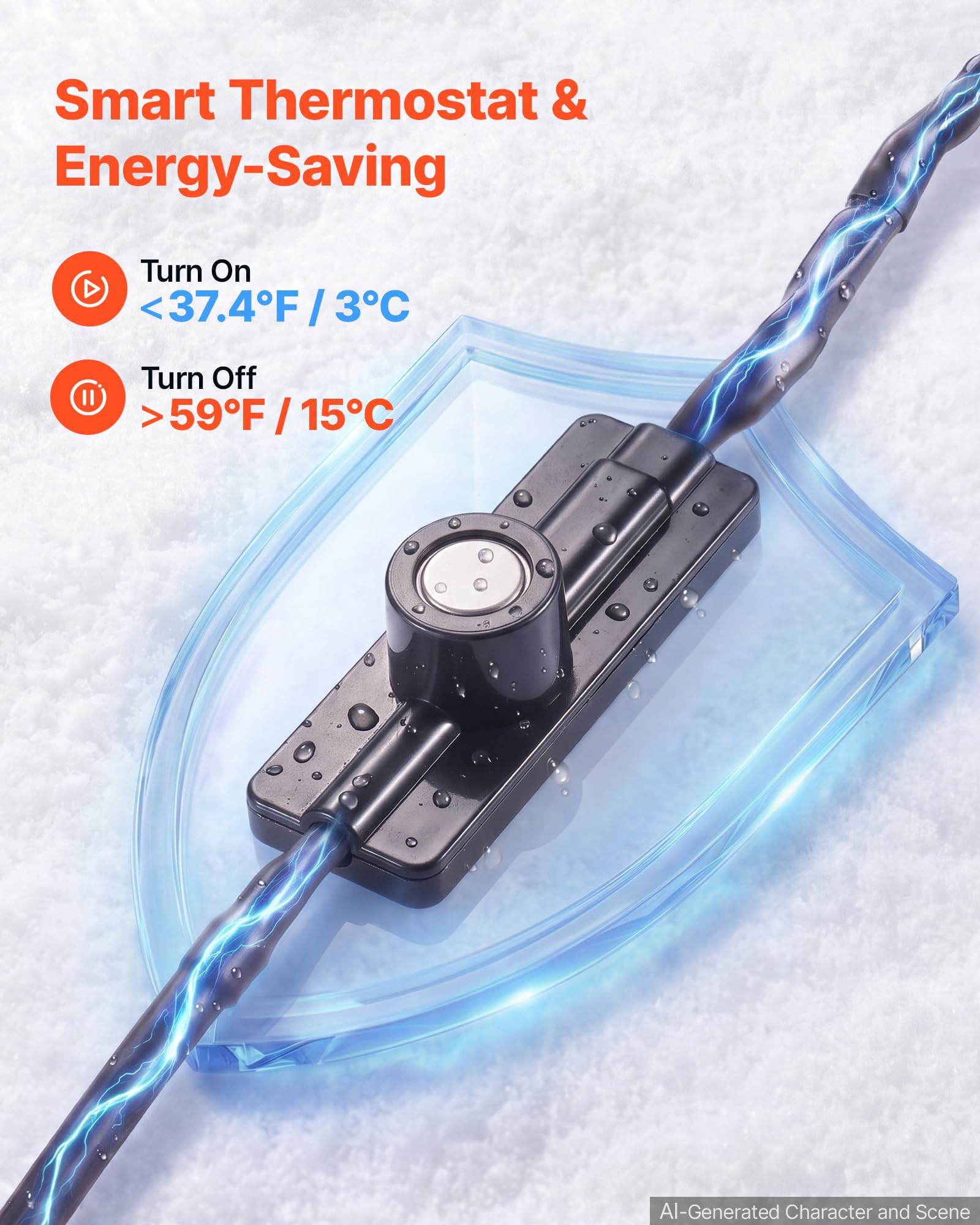 VEVOR Tubo Flessibile Riscaldato per Acqua Potabile Antigelo -43℃ 30,5 m