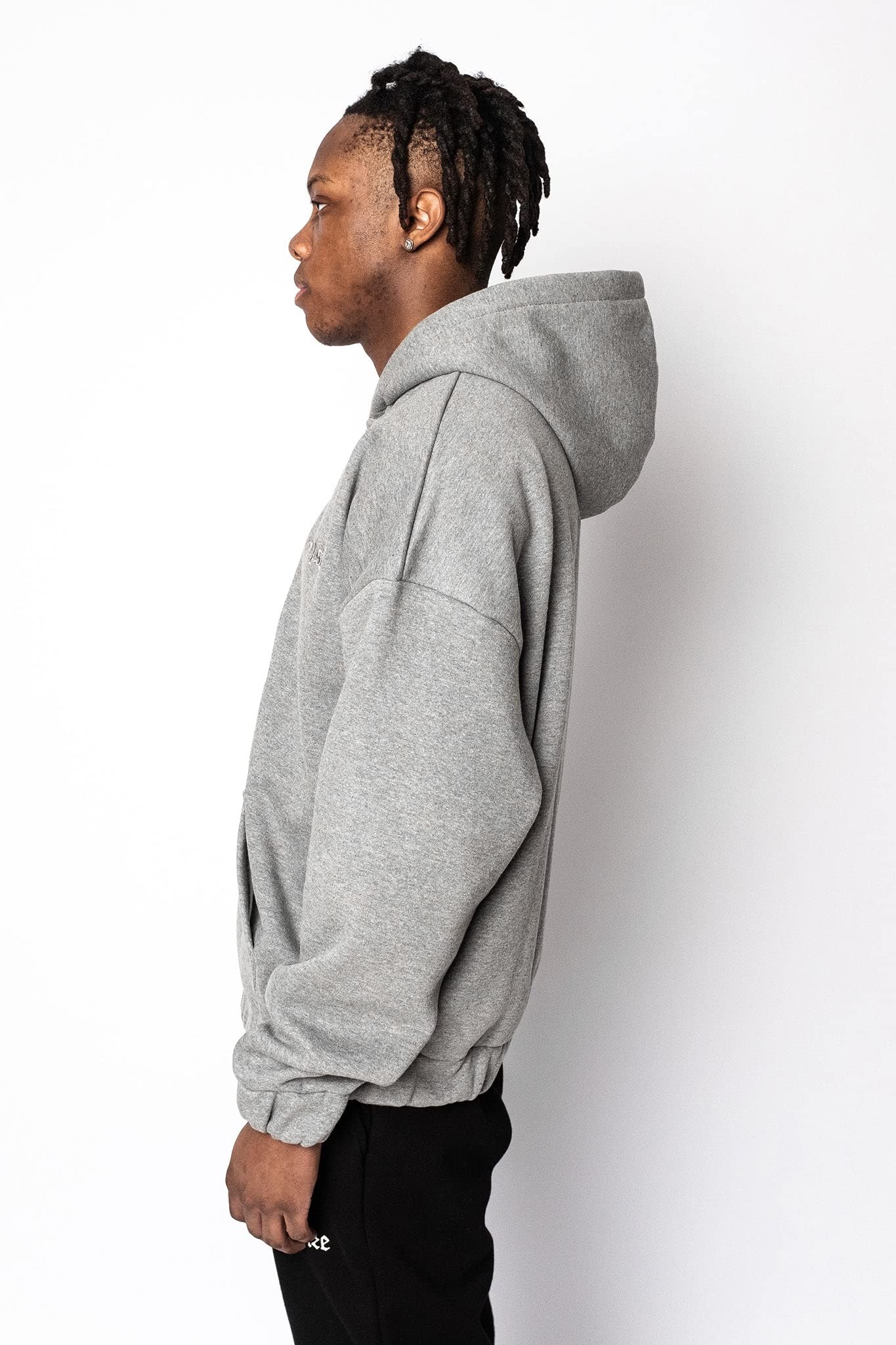 Dropsize Super Heavy Oversize BLANK Zip Hoodie Dark Grey Urban Streetwear Oversize Zipper, 360 GSM Cotone, con Cappuccio Uomo