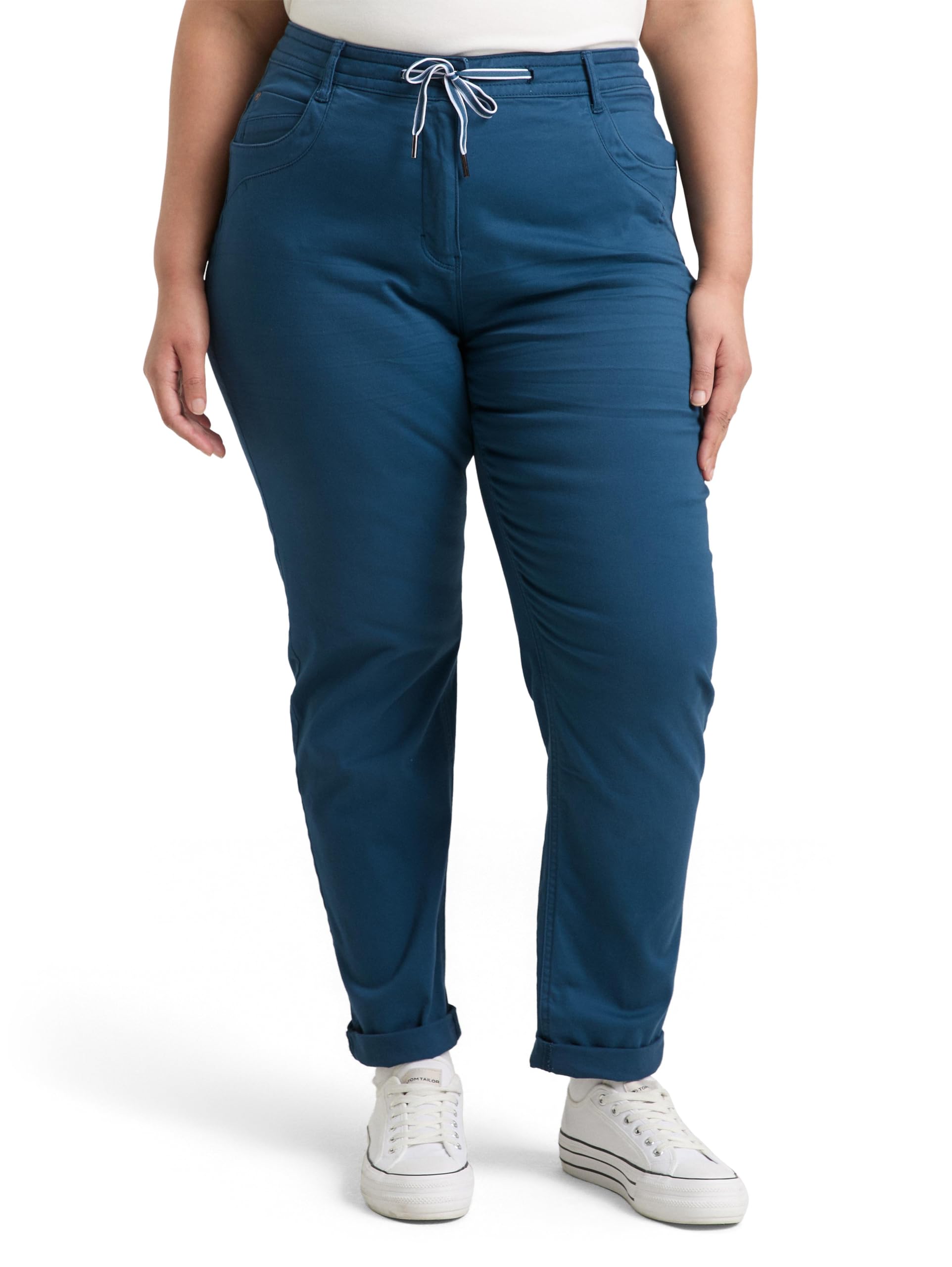 TOM TAILOR Damen Plussize Tapered Relaxed Hose mit Kordelzug