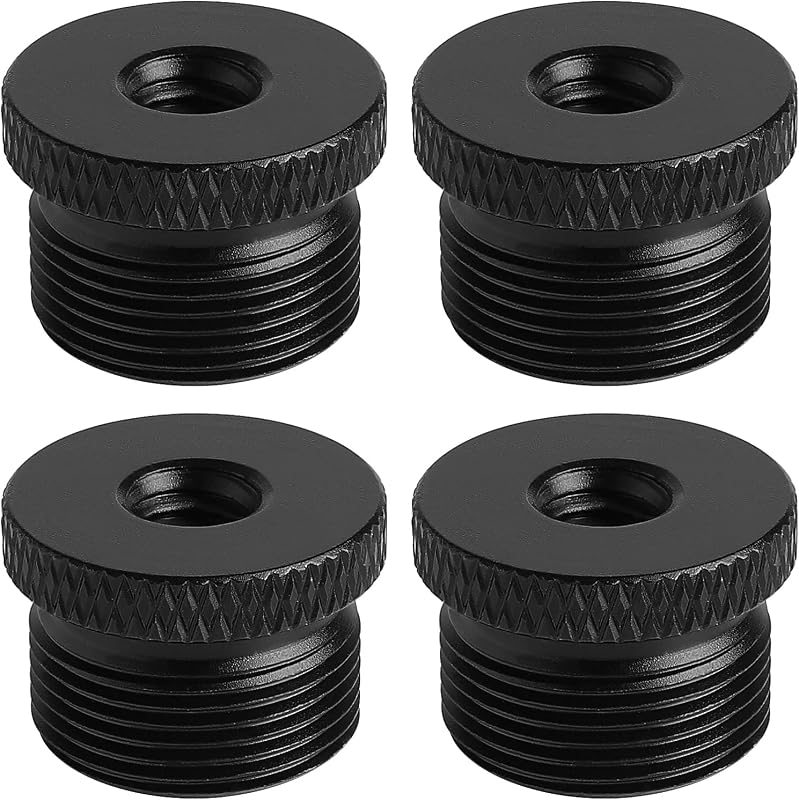 4 Pack Mic Stand Adapter 1/4 Female to 5/8 Male Screw Adapter Thread Tripod Screw Adapter for Microphone Stand Mount to Camera Tripod