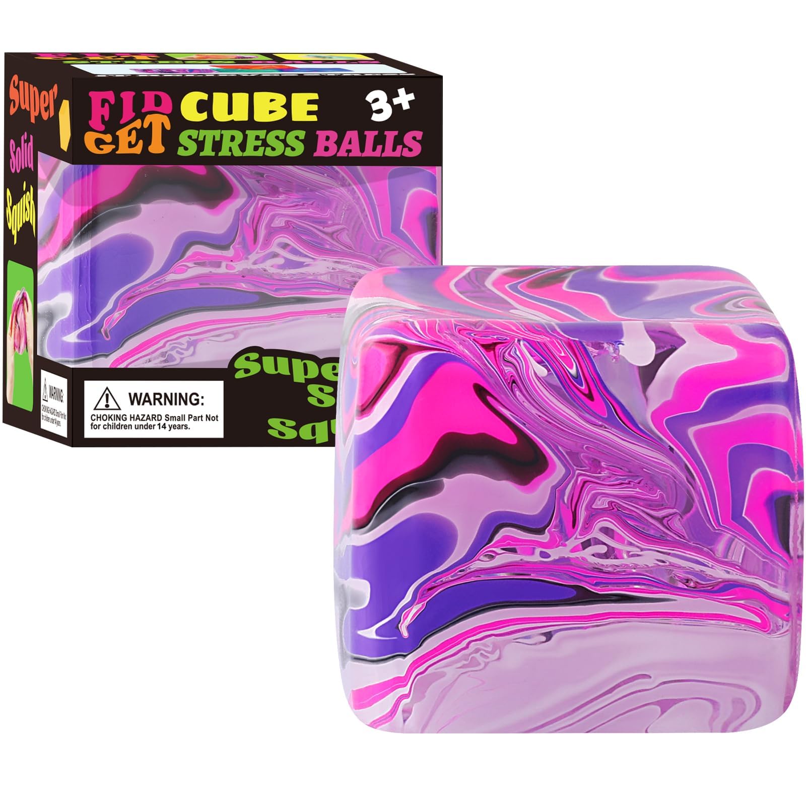 Large Fidget Toys Squishy Stress Cube, Giant Ice Cube Sensory Ball,Squishy Stress Relief Toys, Autism Fidget, Classroom Prize