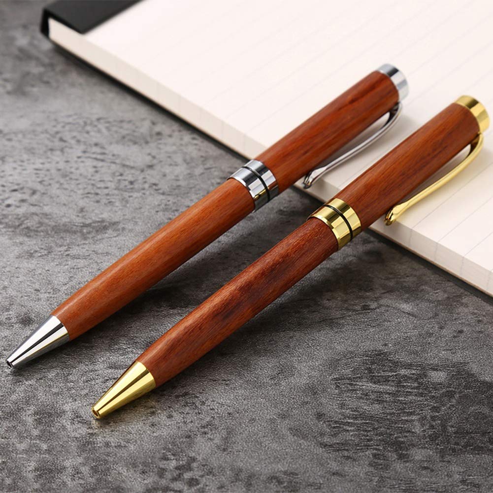 Penna a sfera a 4 pezzi, penna a sfera in metallo con rotazione a doppia testa, forniture per ufficio/hotel, inchiostro nero, privato o regalo