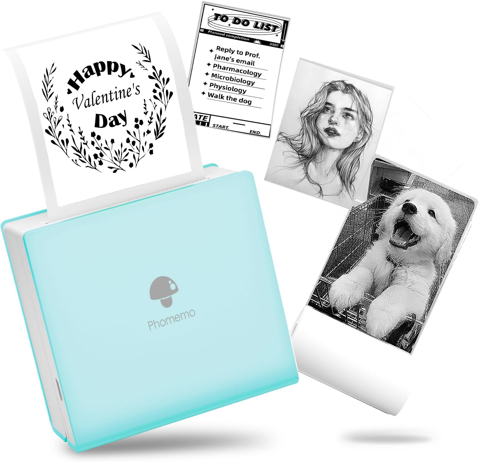 Phomemo M02 Mini Thermal Printer, Wireless Bluetooth Inkless Pocket