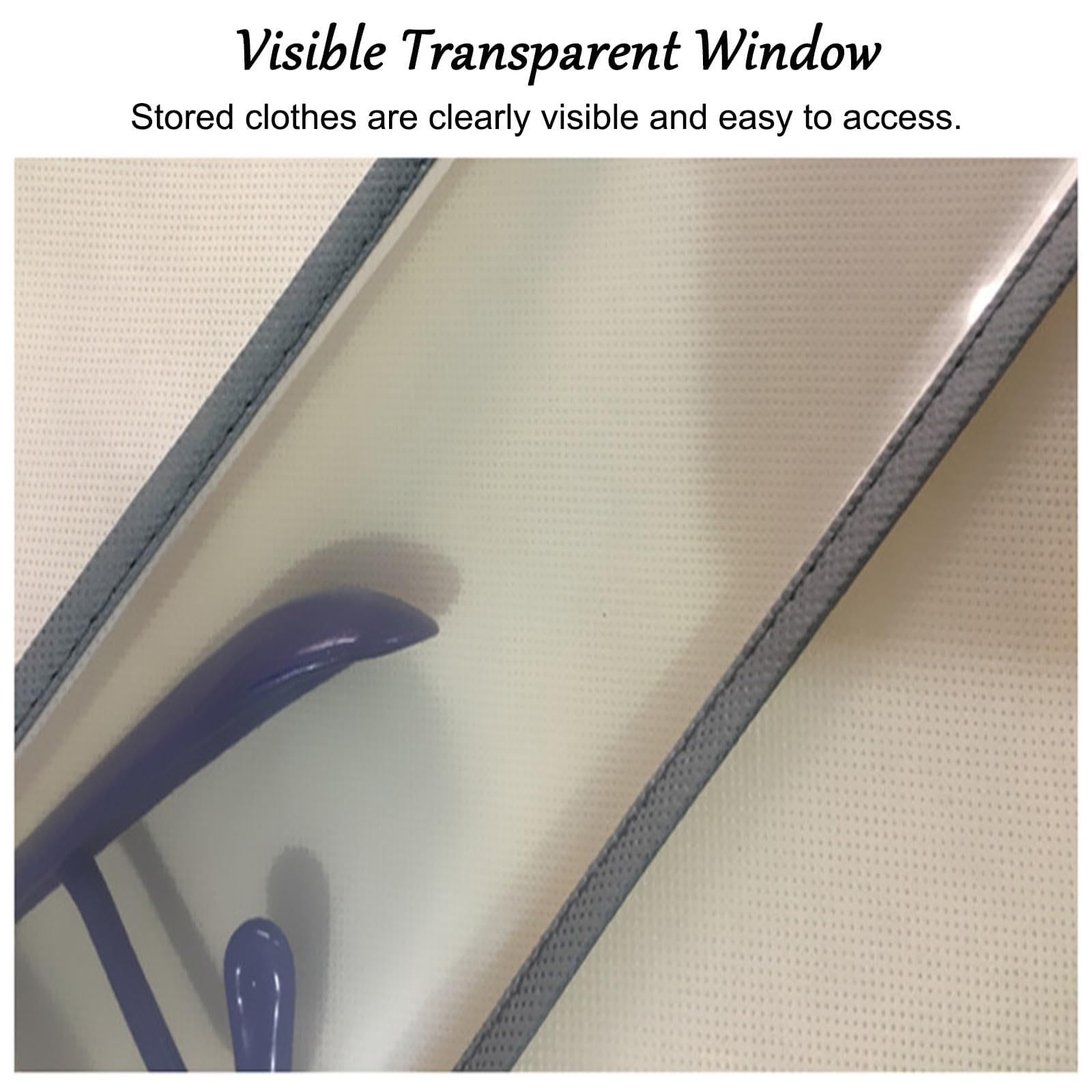 Generisch 5er-Pack Kleidersäcke Aufhängen Kleidung Transparentem Fenster | Anzugtaschen Reißverschluss Aufbewahrung Kleidern, Anzügen Mänteln Schrank(Gray,60x105cm)