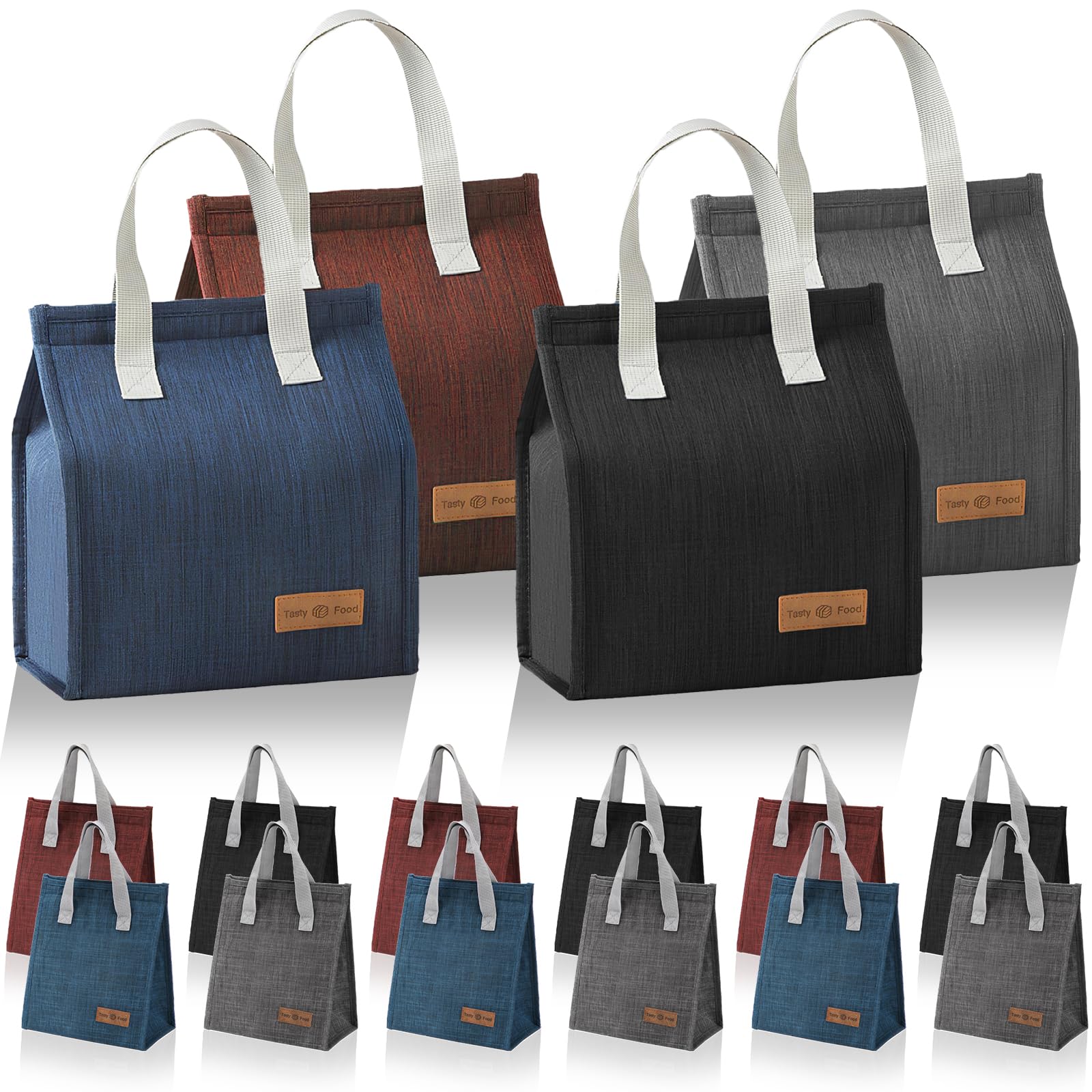 Lunch-Taschen, wiederverwendbar, isolierte Bento-Taschen, große Tragetasche, Lunchbox für Damen und Herren, wasserdichte Kühltasche mit Aluminium für Büro, Arbeit, Picknick, Strand, Reisen